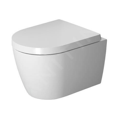 DU WC au mur ME par Starck 480mm Blanc/Blanc mat soyeux, profondeur, sans rebord, rimless, Durafix, HYG (1/5)