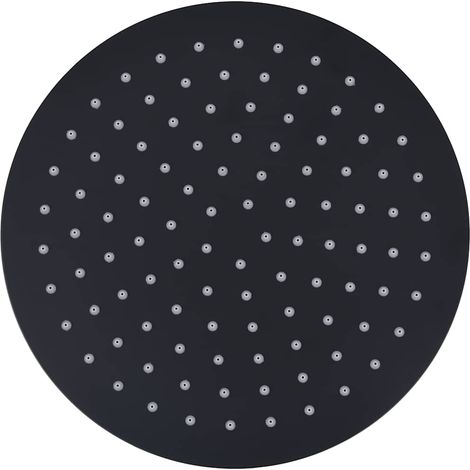 Regenduschekopf Edelstahl 25 cm Rund Schwarz