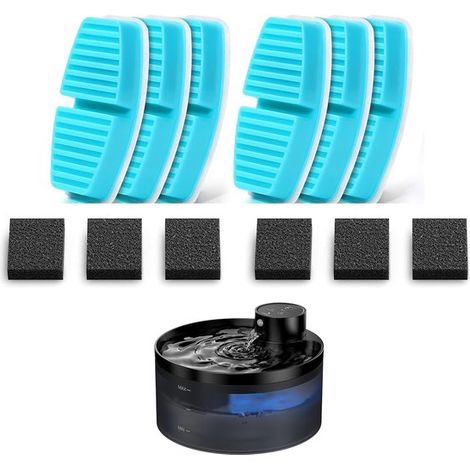 12 filtros para bebederos de gatos – 6 filtros + 6 filtros de esponja – aptos para bebederos inalámbricos (1/5)