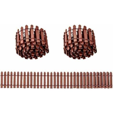 Mini Clture de Jardin 3 Pièces Bordure Jardin Bois Cltures de Jardin Miniatures Mini Cloture Bois Clture Miniature Flexible Jardin Clture Micro pour Paysage de Bricolage