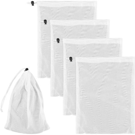 30x23cm Sac Filtrant Piscine, 4 pcs Sac Filtrant Aquarium Filet de Nettoyage de Piscine en Maille Fine Sac de Feuilles de Nettoyeur de Piscine pour Piscine Aspirateur Aquariums étangs
