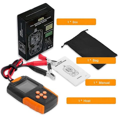 Testeur de batterie automobile TK100 12V/24V : affichage de l’état de charge (SOC) et de l’état de santé (SOH), analyse de la capacité de la batterie, test de tension de charge et de résistance, autom (1/5)
