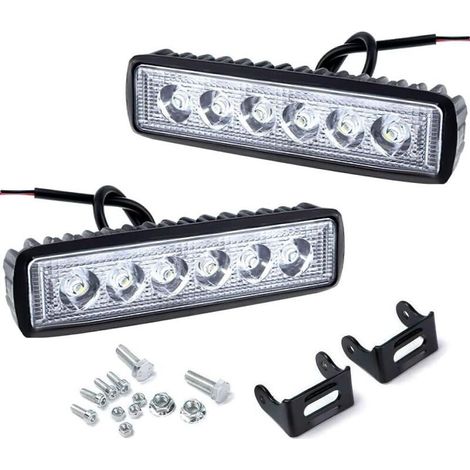 YMYNY 2 Piece Phare de Travail LED,12v 24v Projecteur Spot Phare de Travail Longue Portee LED Phare pour Moto Voiture Camion Tracteur SUV Bateau (18W) (1/5)