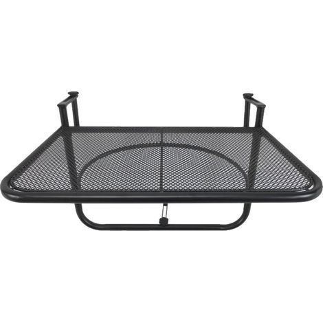 Table de balcon suspendue, métal revêtu de poudre, L60 x l56,5 x H45 cm, Ajustable aux rampes de 2 à 11,5 cm, Capacité de charge 30 kg, Facile à nettoyer (1/5)