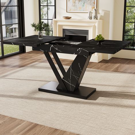 Mesa comedor extensible MDF negro HAVRYA (1/5)