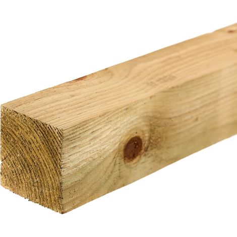 8ft Incised UC4 Green Treated Wooden Fence Post 2400mm x 100mm x 100mm (4" x 4")