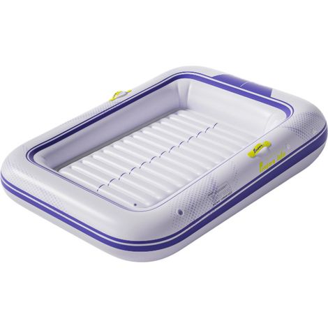 Lit flottant gonflable pour piscine, 173 x 110 cm, transat aquatique portable pour extérieur et été, fauteuil de détente sur l’eau avec système de fixation par boucles