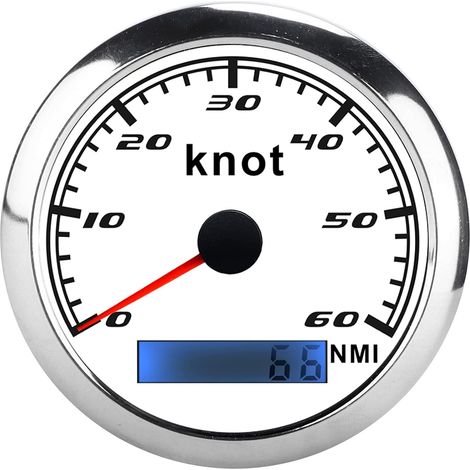 Compteur de Vitesse GPS, Compteur de Vitesse Numérique pour de de Moto avec Antenne ABS en Acier Inoxydable pour Camion Bateau 9-30 V DC (WHITE) (1/5)