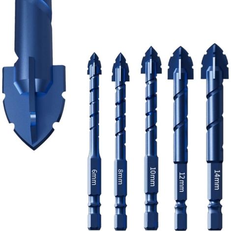 Trockenbohr-Hartmetall-Steinbohrer-Set für Fliesen, Beton und Marmor. (1/5)