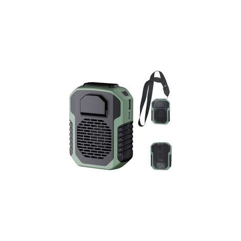 Tragbarer Ventilator (Blau), Mini-2-in-1-Ventilator, 6000 U/min, starker Luftstrom, 3 Geschwindigkeitsstufen, wiederaufladbar, Gürtelclip mit USB-Anschluss, ideal für Outdoor-Arbeit und Wandern – Crez