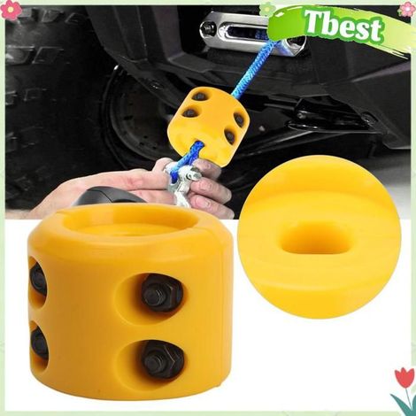 HURRISE Bouchon de crochet de câble de treuil Red Winch Cable Hook Stopper Rubber Rope Line Hook Buffer moteur revetement Jaune (1/5)