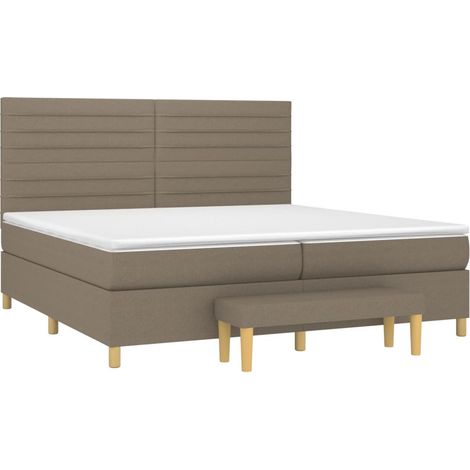 vidaXL Giroletto a Molle con Materasso Tortora 200x200 cm in Tessuto (1/5)