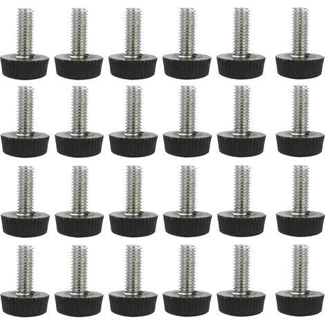 24pcs Pieds de Meubles Réglables Nivellement Patin Base Jambe Pied de Table Chaise Ajustables Protection Sol Patin de meubles M8 x 20 x 20 mm H187 (1/5)