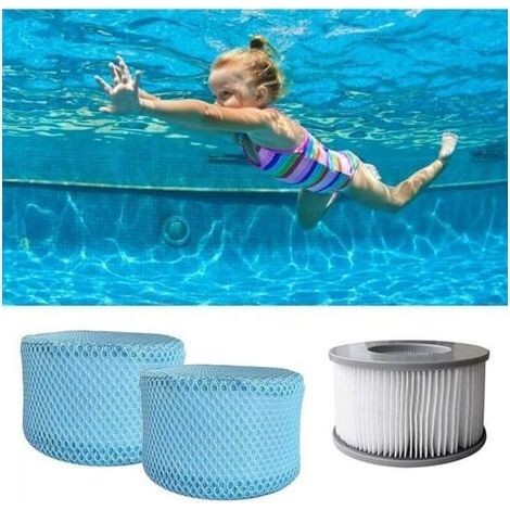 CHOYCLIT Lot de 6 sacs en maille pour filtre de piscine MSpa, filtre de piscine gonflable, cartouches de spa, filet de protection 10,5 x 6,8 cm (1/4)