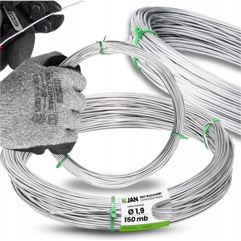 Fil de ligature souple galvanisé pour assemblage de treillis, diamètre 1,9 mm, longueur 150 m