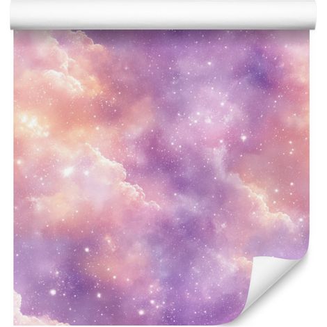 Aquarell-Galaxy-Tapete, Lila und Puderrosa, 50 x 1000 cm (1/5)