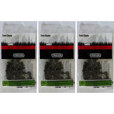 GT Elec - Oregon 3 Stück Sägekette, 3/8'', 1,3mm, 52 Treibglieder, für 35 cm (14-Zoll) Führungsschiene - 91PX052X