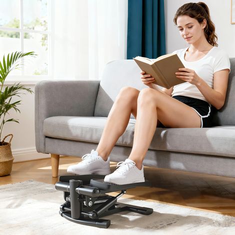 Mini stepper disque de torsion de la taille 2 en 1 écran LCD, hauteur réglable, 100 kilogrammes, noir, 42 x 34 x 22 centimètres (1/4)
