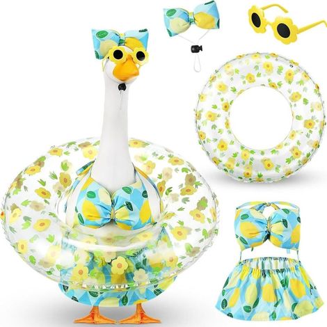 Lawn Goose : Motif estival hawaïen - Décoration extérieure pour jardin - Joli accessoire pour patios, pelouses et cours (1/5)