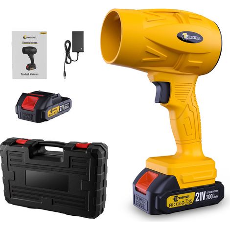 Souffleur de Feuilles sans Fil CONENTOOL 60000 tr/min, 200M/S Aspirateur souffleur électrique,avec boîte de rangement et un chargeur, 2.0Ah batterie pour Makita 18V broche de batterie, 1 piles (1/5)