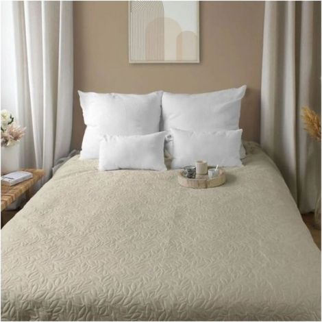 Mikrofaser-Tagesdecke 240 x 220 cm Beige (1/5)
