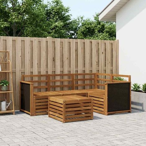 vidaXL Outdoor Sofa Set 5 pcs Natural Polyester (1/5)