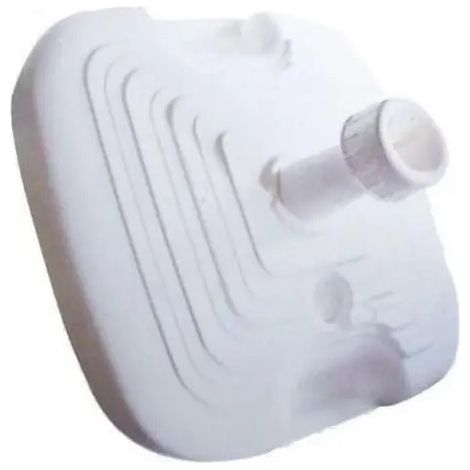 Base cuadrada blanca para sombrilla 20 litros, compatible con postes de 20-38 mm, 45x45x13 cm