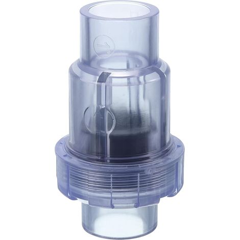Clapet Anti-Retour UPVC, 32mm ID Clapet Anti-Retour Simple Union Pour Tuyau OD 1" DN25 Slip Swing Clapet Anti-Retour Pour Prévention De Retour D'Eau, Transparent (1/5)