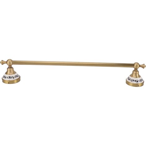 Porte-serviettes européen à une seule barre, support suspendu en cuivre pour salle de bain et toilettes, couleur antique (1/5)