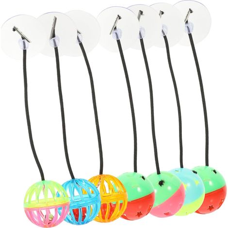 7pcs Balles Clochettes pour Reptiles en Plastique, Jouet Intéressant pour Dragon Barbu et Lézard, Suspendu pour Décoration Maison et Stimulation Couleur Aléatoire (1/5)