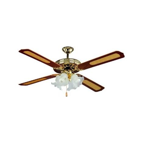 Ventilatore da soffitto da 132 cm – 3 velocità – 70 W – 4 luci – Interruttore a catenella – Ideale per ambienti abitativi – Effe