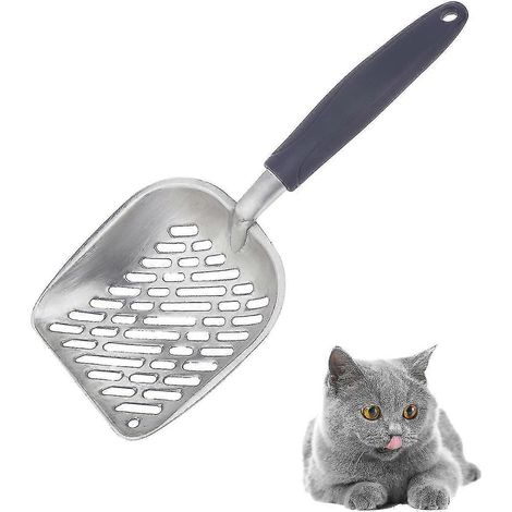 Pelle à litière géante pour chat, entièrement en métal avec noyau solide et tamis (1/4)