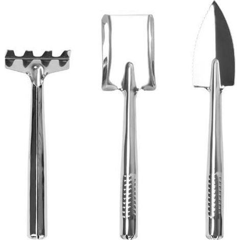 Set Outils De Jardin - 3 Pièces En Aluminium Moulé - Manche Ergonomique Anti-Dérapant - Pour Petits Jardins Et Plantes En Pot - Lot De 1 (1/5)