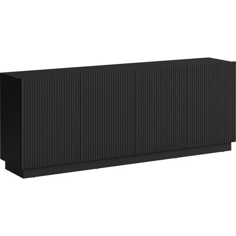 Buffet Lingua, Noir, 78x200cm, Le nombre de portes: 042cm, MDF, Stratifié (1/4)