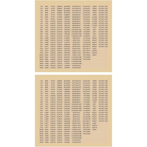 Lot de 500 étiquettes autocollantes transparentes pour interrupteur - Avec texte - Comprend 40 étiquettes vierges pour la maison, la salle de bain, le bureau, l'école - 22,1 x 20,6 cm (1/5)