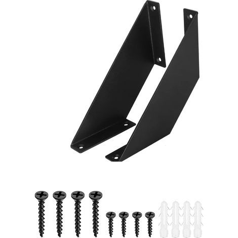 Equerre Etagere Murale - 15 cm - Charge Max 40 kg - Pour Planches Bois 2.5 à 5 cm d'Épaisseur - Usage Intérieur Extérieur - Lot de 2 (1/5)