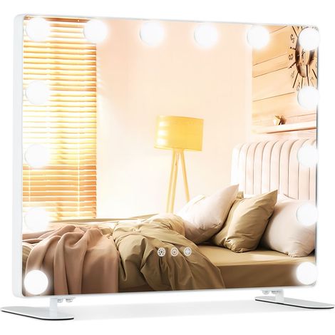 COSTWAY Hollywood Vanity Mirror Wall Mounted Makeup Mirror with Lights (1/5)