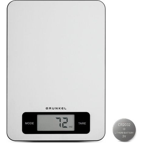 Grunkel BC-COOKXT báscula de cocina Acero inoxidable Encimera Rectángulo Báscula electrónica de cocina