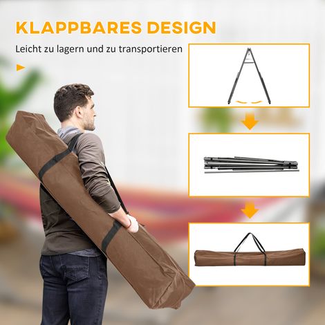 Support pliable 2-en-1 pour hamac, résistant aux intempéries, sèche-linge, 290 cm x 92 cm x 88 cm, Noir (1/5)