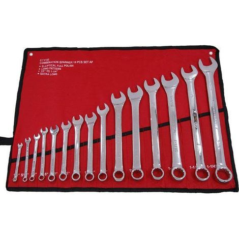 15PC SPANNER SET COMBINATION IMPERIAL AF 1/4 To 1-1/ 4 Open Ended Tool CT1182