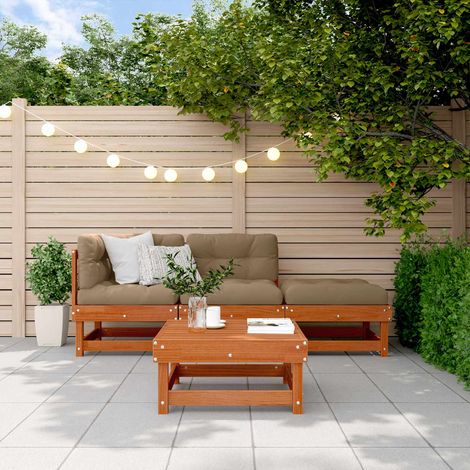 vidaXL Set Lounge da Giardino 4 pcs Marrone Cerato