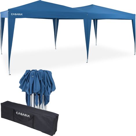 CASARIA® Capri Pop-Up Gazebo 3x6m UV50+ Protection Includes Carrying Bag Easy Setup Weather-Resistant Adjustable Height Event Shelter Foldable Garden Tent Blue (1/4)