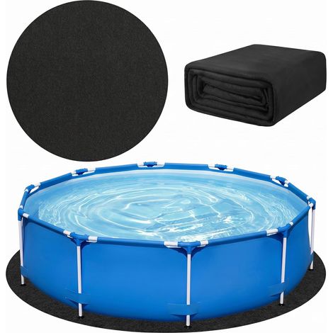 Tapis de piscine rond de 370 cm - Tapis de sol rond d'extérieur pour piscines, tapis de protection de sol indéchirable pour piscines hors-sol et jacuzzi, prolonge la durée de vie de la doublure (1/5)