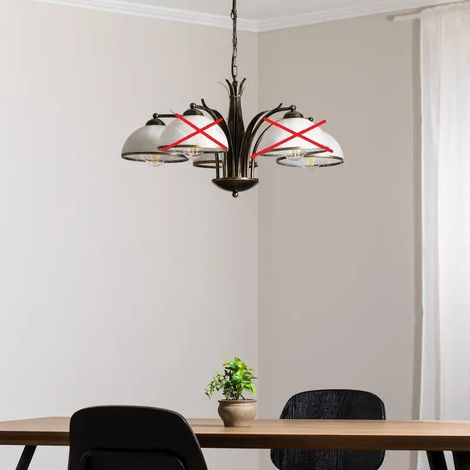 [GEBRAUCHT] B-Ware Kronleuchter Korfu Leuchte Lampe 5 Flg ø 68 Cm Goldfarben Antik Esszimmer