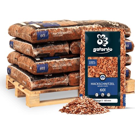Galamio Holzhackschnitzel Orange 60l x 12 Sack 720l 12er