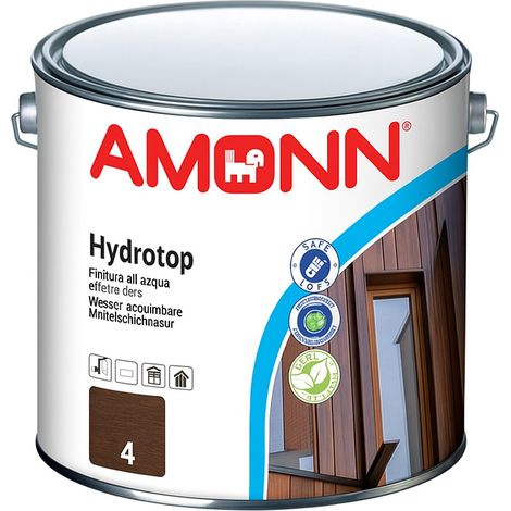 Amonn hydrotop finitura all'acqua effetto cera colore 04 noce 2,5 lt