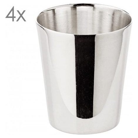 Gobelet à Shot en Métal Argenté - Tasse à Schnaps Classique Boy - Hauteur 4,5 cm - PANGIVO (1/3)
