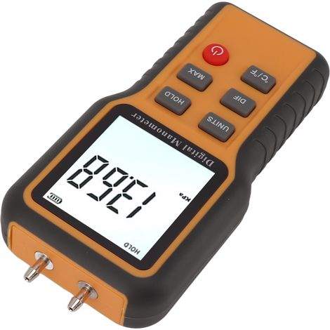 Manomètre numérique pour moteur, indicateur différentiel, testeur de gaz CVC double port haute précision, manomètre d'air (1/5)