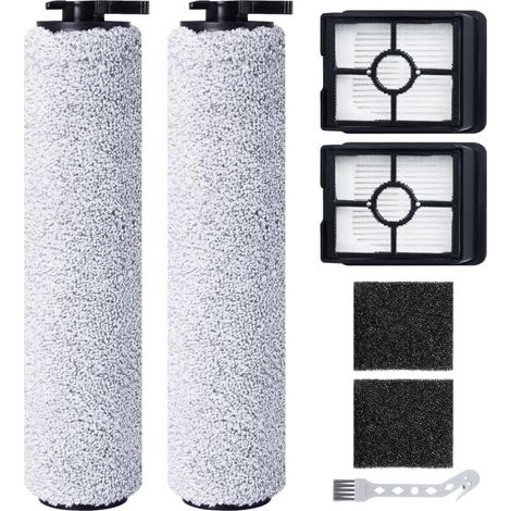 Rouleau de brosse de rechange et filtre HEPA pour BISSELL CrossWave HF3 Aspirateur Balai Laveur Sans Fil (3598N), 2 rouleaux de brosse + 2 filtres HEPA + 2 éponges filtrantes + 1 brosse de nettoyage (1/4)