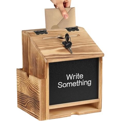Boîte À Suggestions Avec Fente Et Serrure Boîte à Don en Bois avec Fente (1/5)